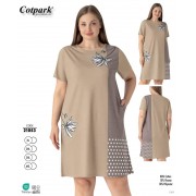 Бежева домашня сукня Cotpark з квітковим принтом 21053